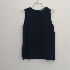Vince jacquard silk lined sleeveless top, navy